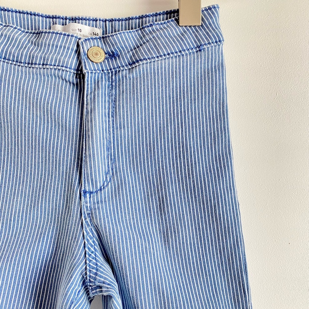 Zara girls railroad stripe skinny jeans